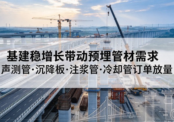 博山基建稳增长带动预埋监测管材需求，声测管、沉降板、注浆管订单持续放量